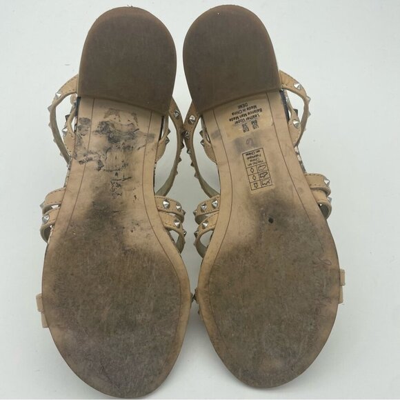 Sam Edelman  Demi Studded Nude Leather Sandals, Sz 6 - Picture 9 of 12